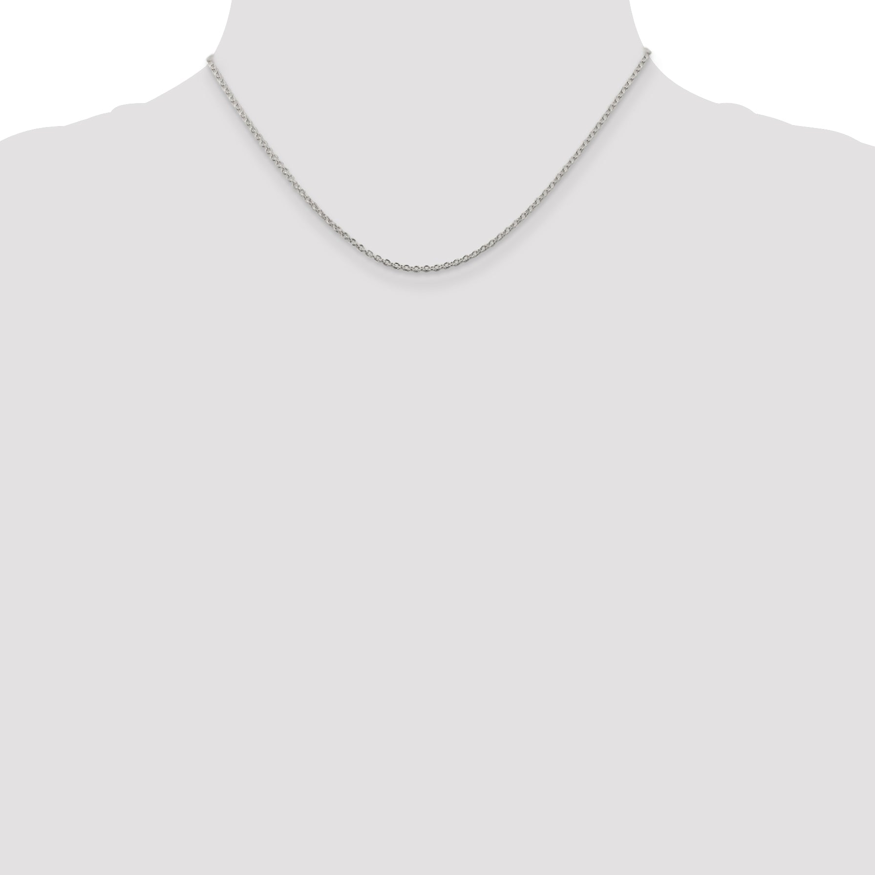 Sterling Silver Rhodium-Plated Cable Chain Necklace 1.95mm