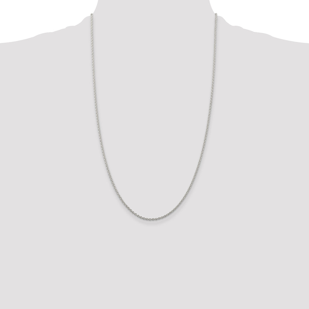 Sterling Silver Rhodium-plated 1.95mm Cable Chain