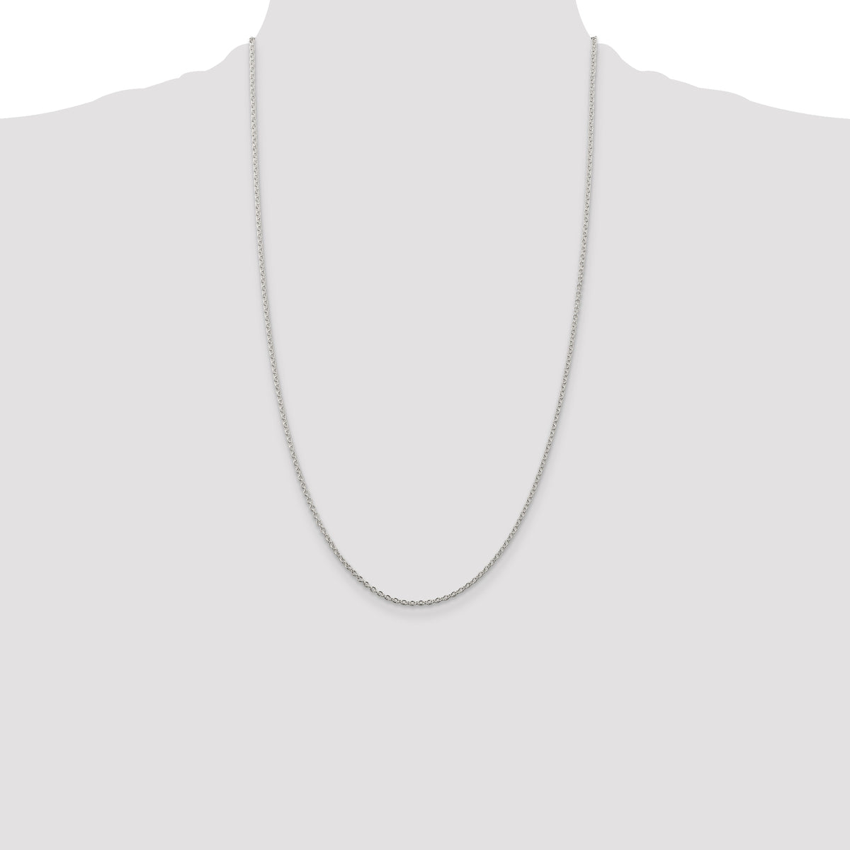 Sterling Silver Rhodium-plated 1.95mm Cable Chain