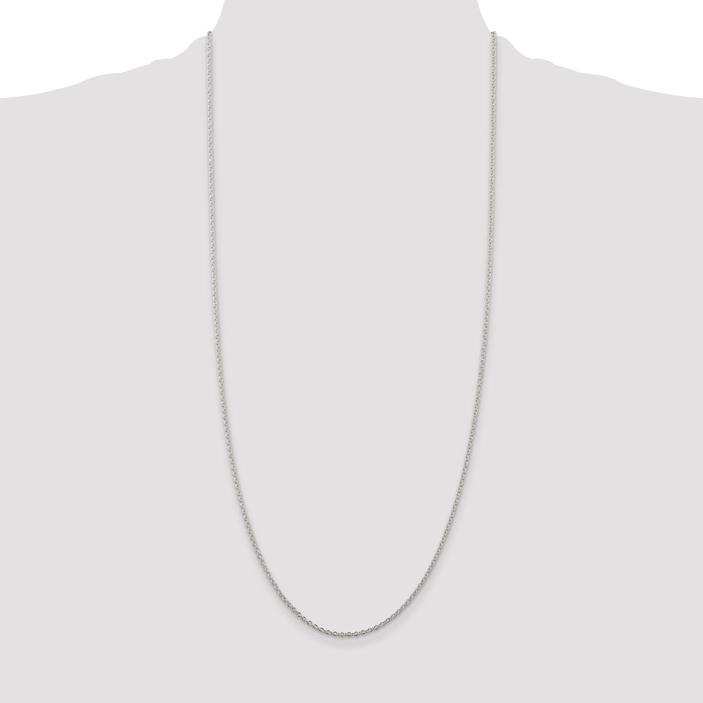 Sterling Silver Rhodium-plated 1.95mm Cable Chain
