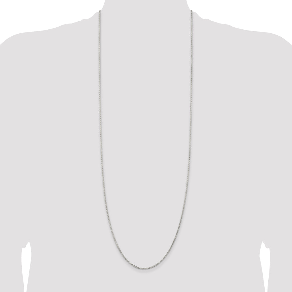 Sterling Silver Rhodium-plated 1.95mm Cable Chain