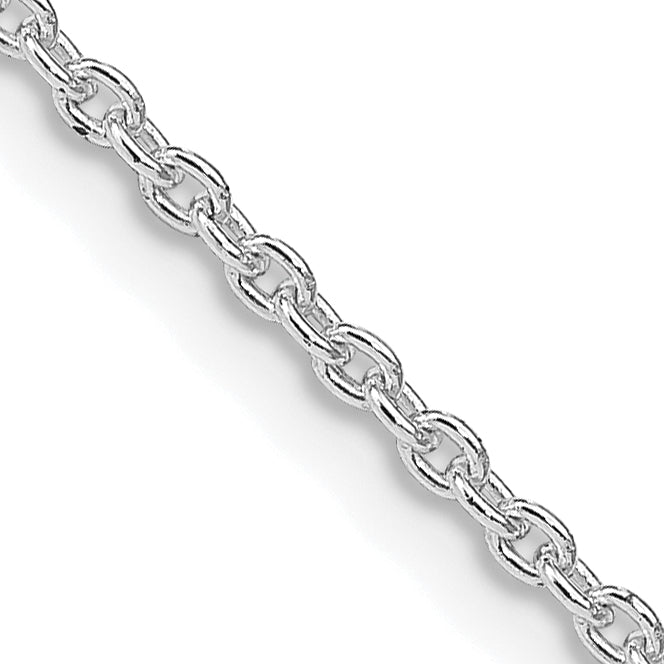 Sterling Silver Rhodium-Plated Cable Chain Necklace 1.95mm