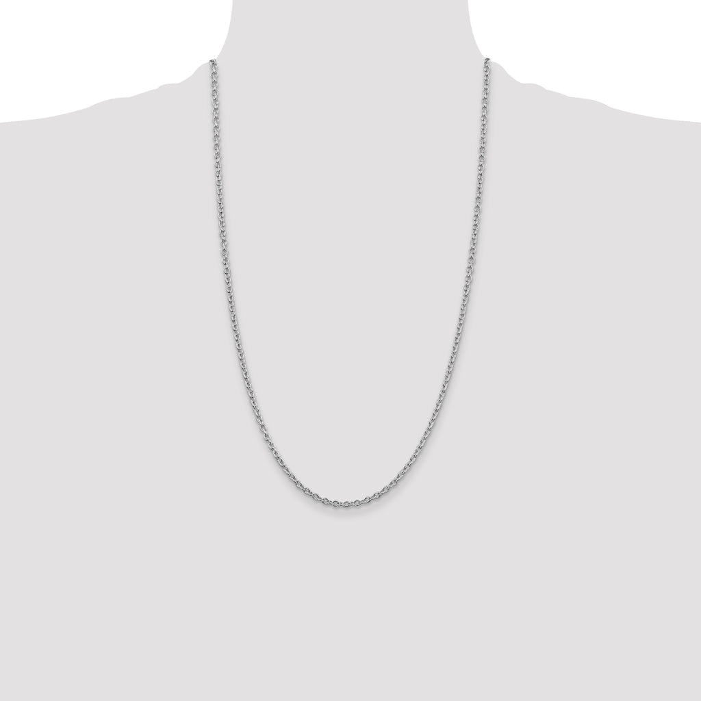 Sterling Silver Rhodium-plated 2.75mm Cable Chain