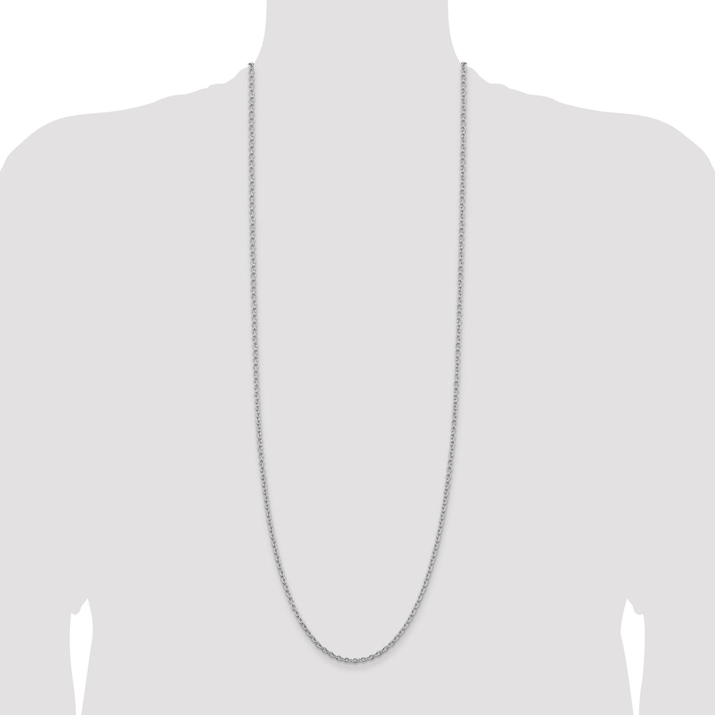 Sterling Silver Rhodium-plated 2.75mm Cable Chain