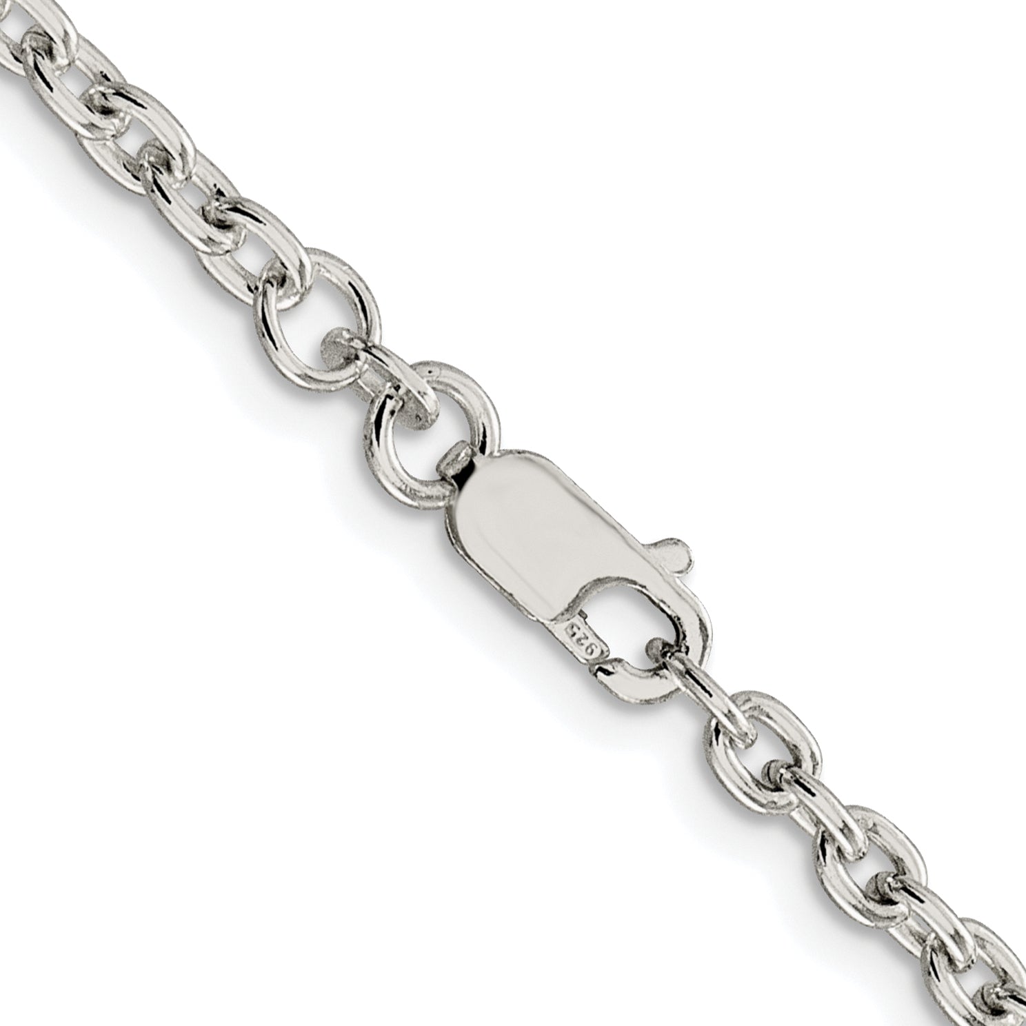 Sterling Silver Rhodium-plated 3.5mm Cable Chain