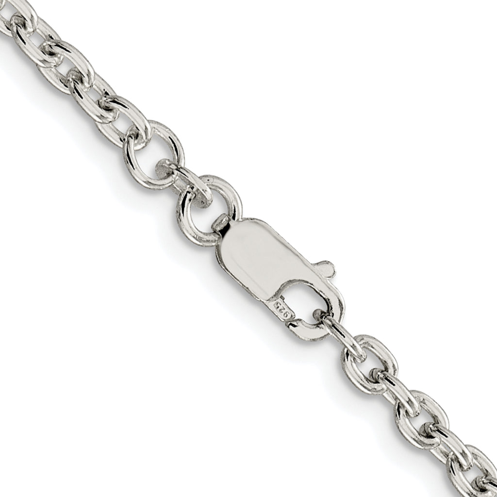 Sterling Silver Rhodium-plated 3.5mm Cable Chain