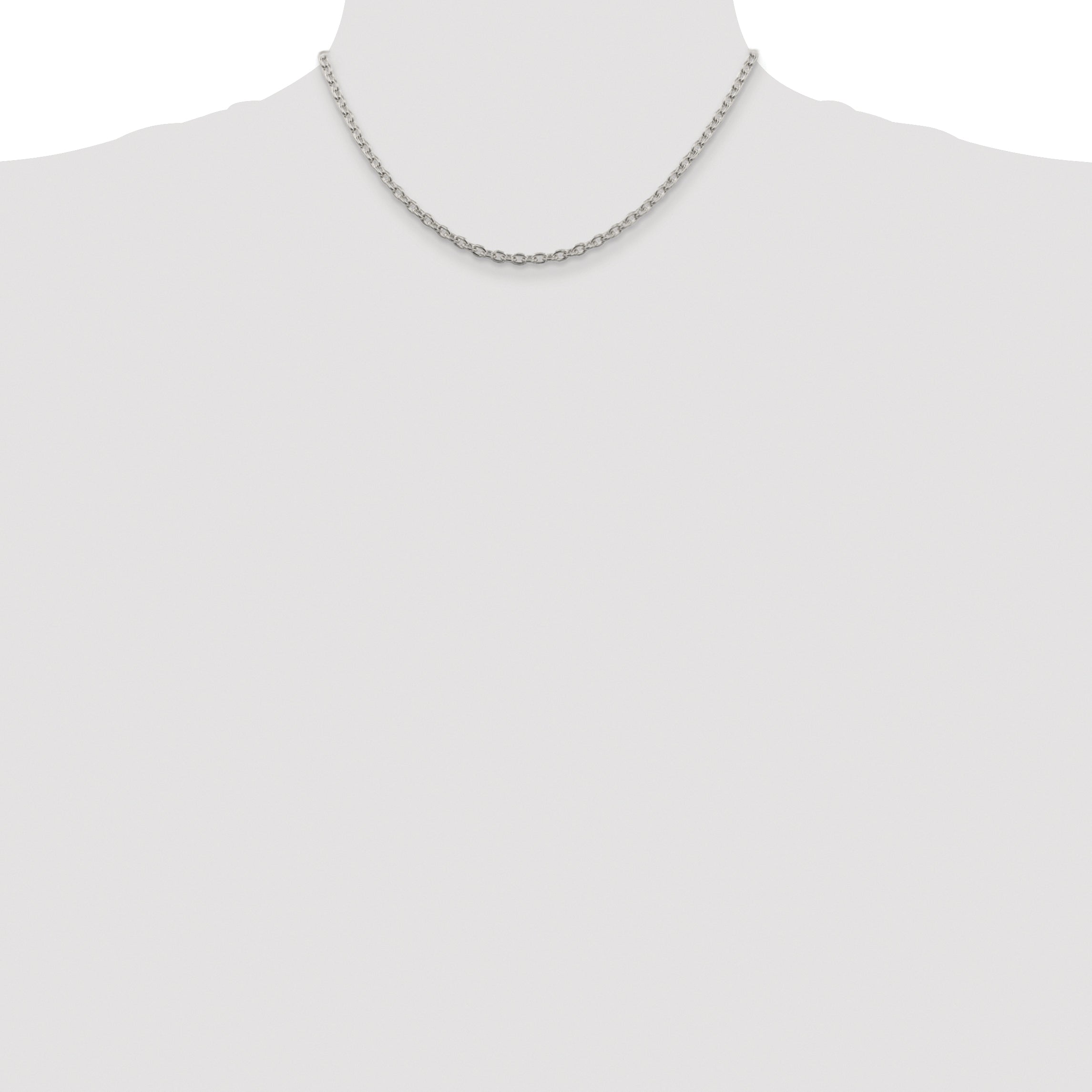 Sterling Silver Rhodium-plated 3.5mm Cable Chain