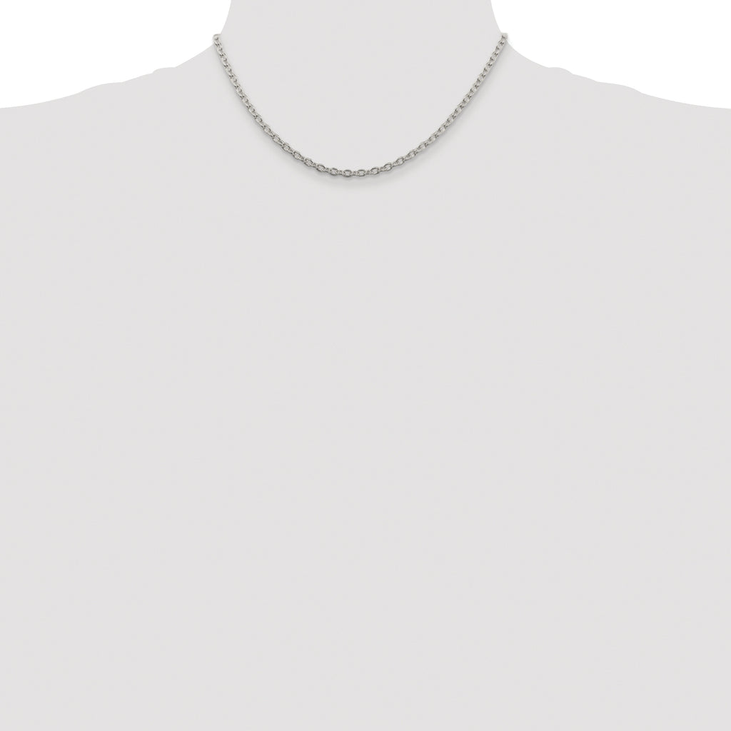 Sterling Silver Rhodium-plated 3.5mm Cable Chain