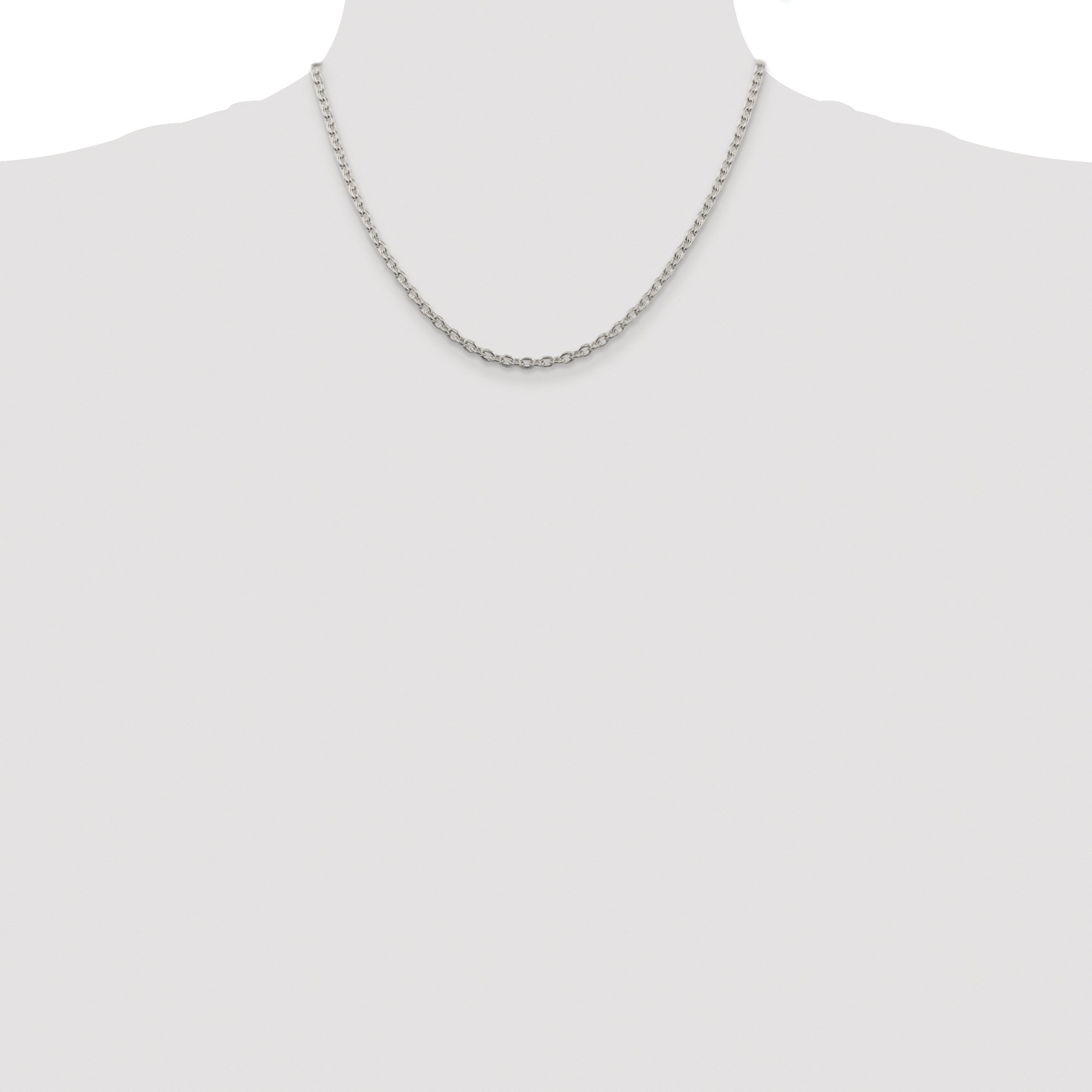 Sterling Silver Rhodium-plated 3.5mm Cable Chain