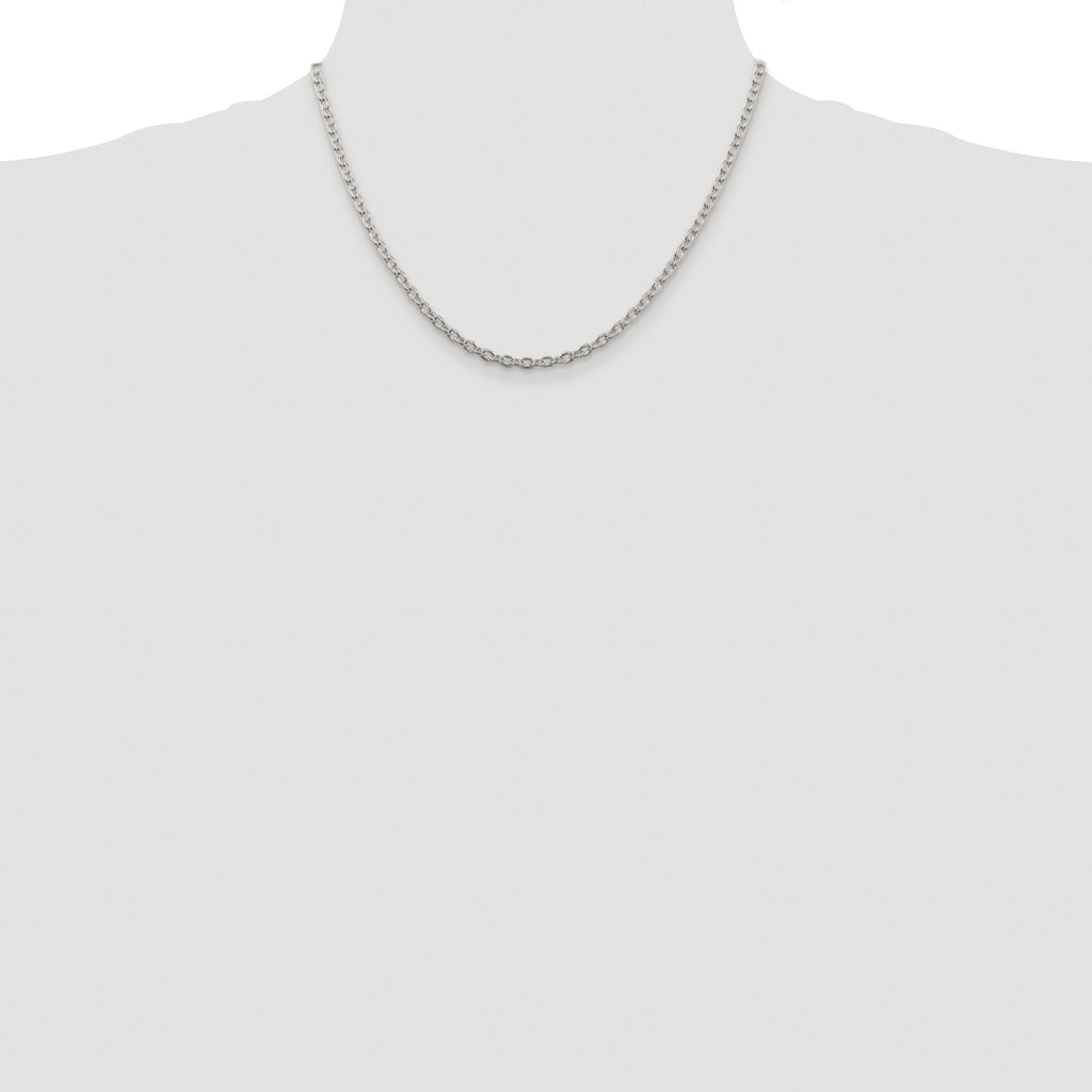 Sterling Silver Rhodium-plated 3.5mm Cable Chain