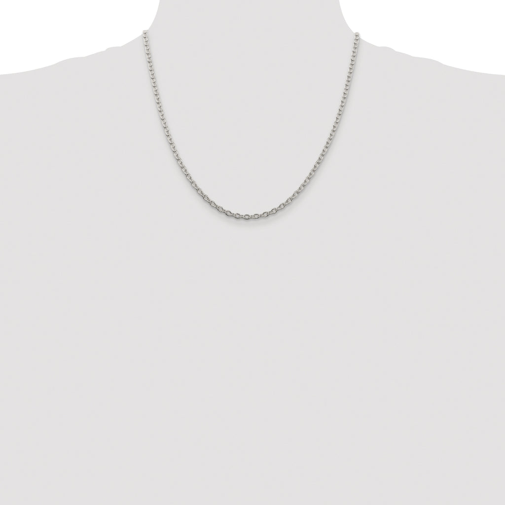Sterling Silver Rhodium-plated 3.5mm Cable Chain