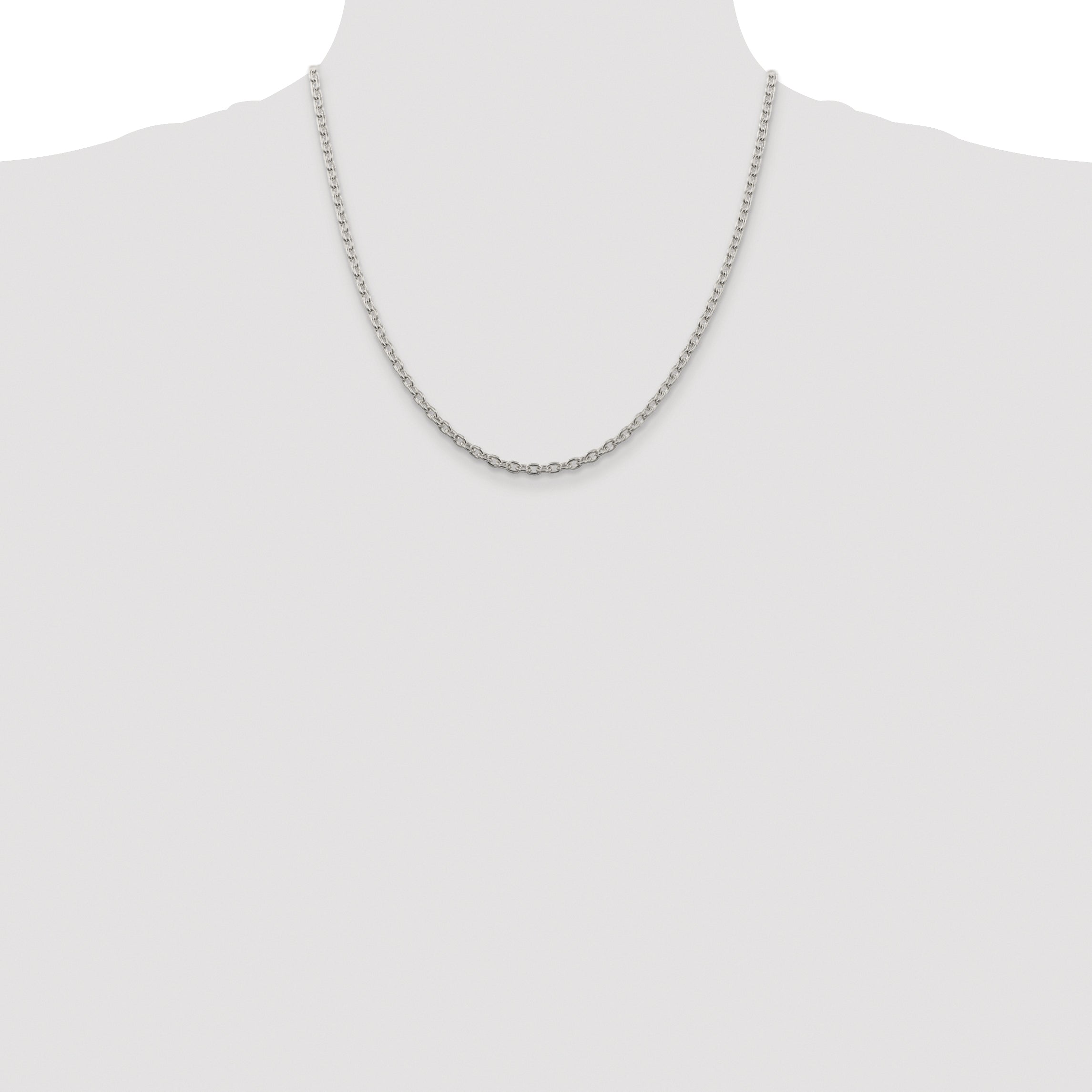 Sterling Silver Rhodium-plated 3.5mm Cable Chain