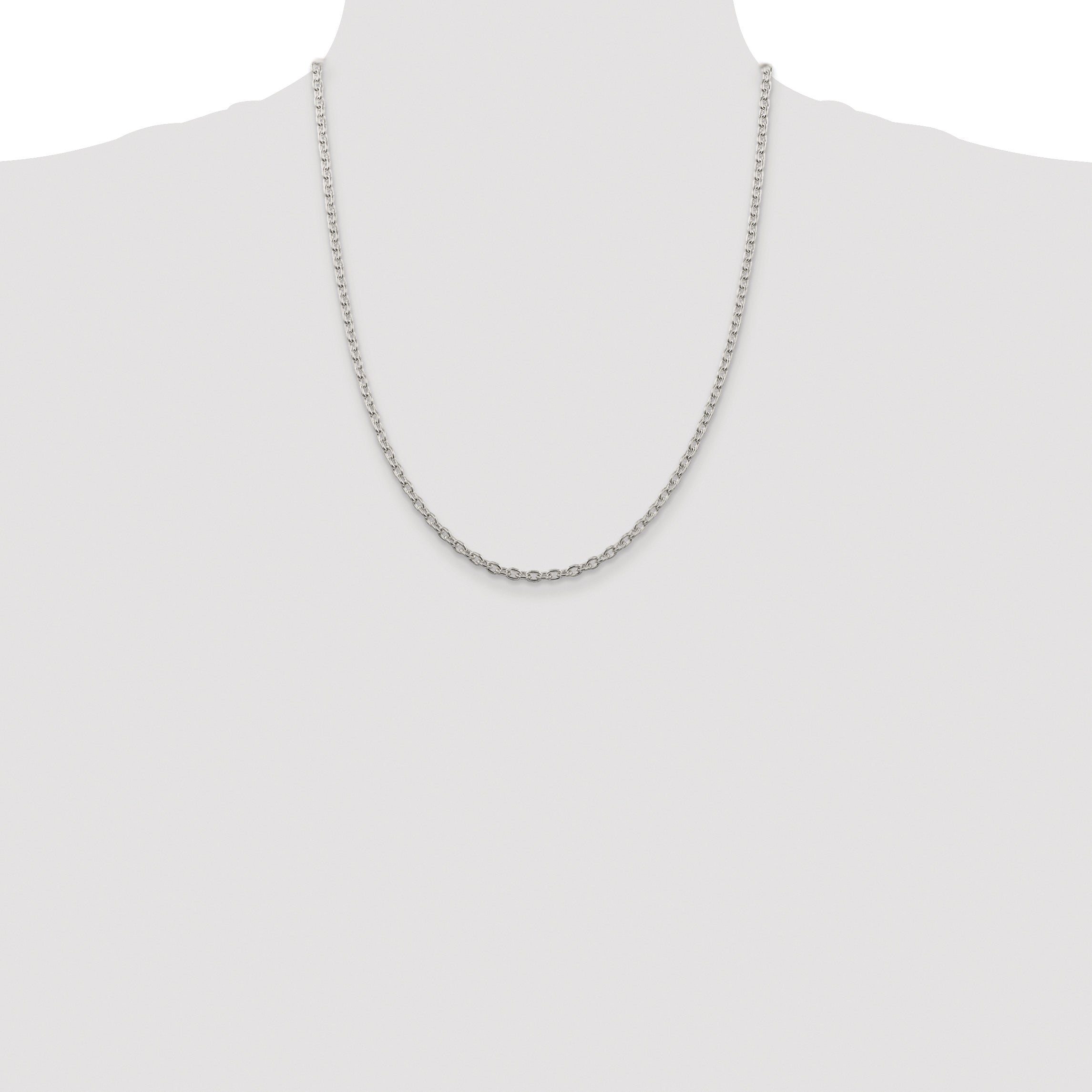 Sterling Silver Rhodium-plated 3.5mm Cable Chain