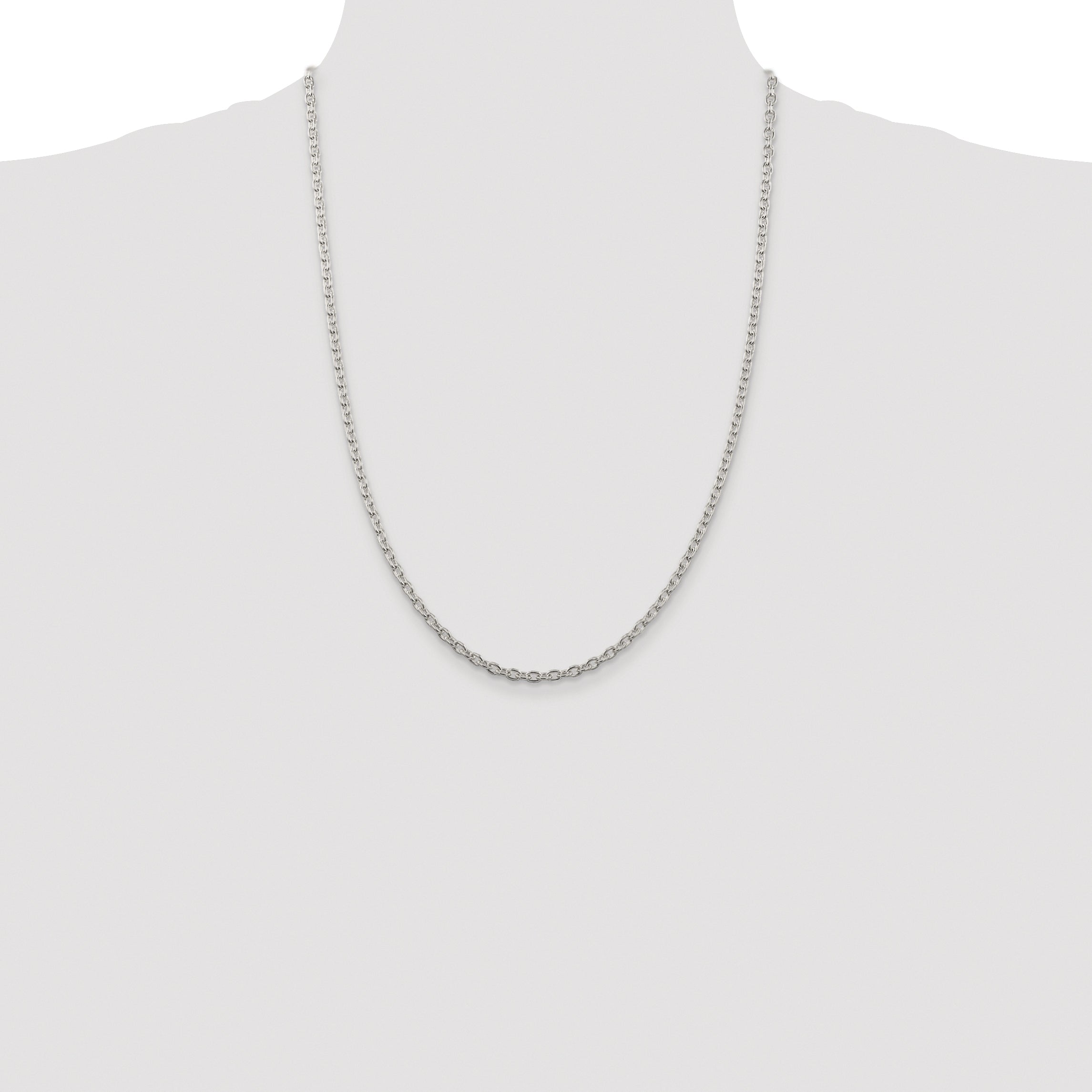 Sterling Silver Rhodium-plated 3.5mm Cable Chain