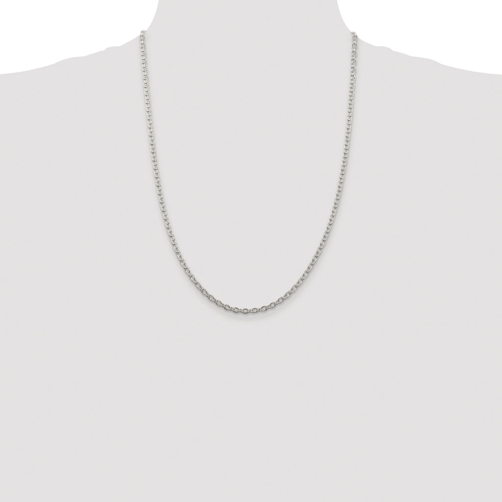 Sterling Silver Rhodium-plated 3.5mm Cable Chain