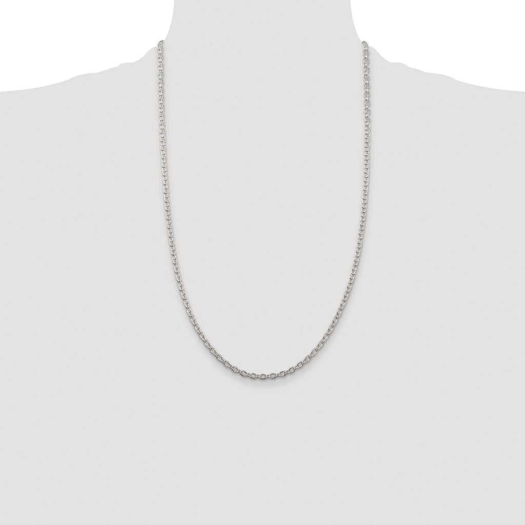 Sterling Silver Rhodium-plated 3.5mm Cable Chain