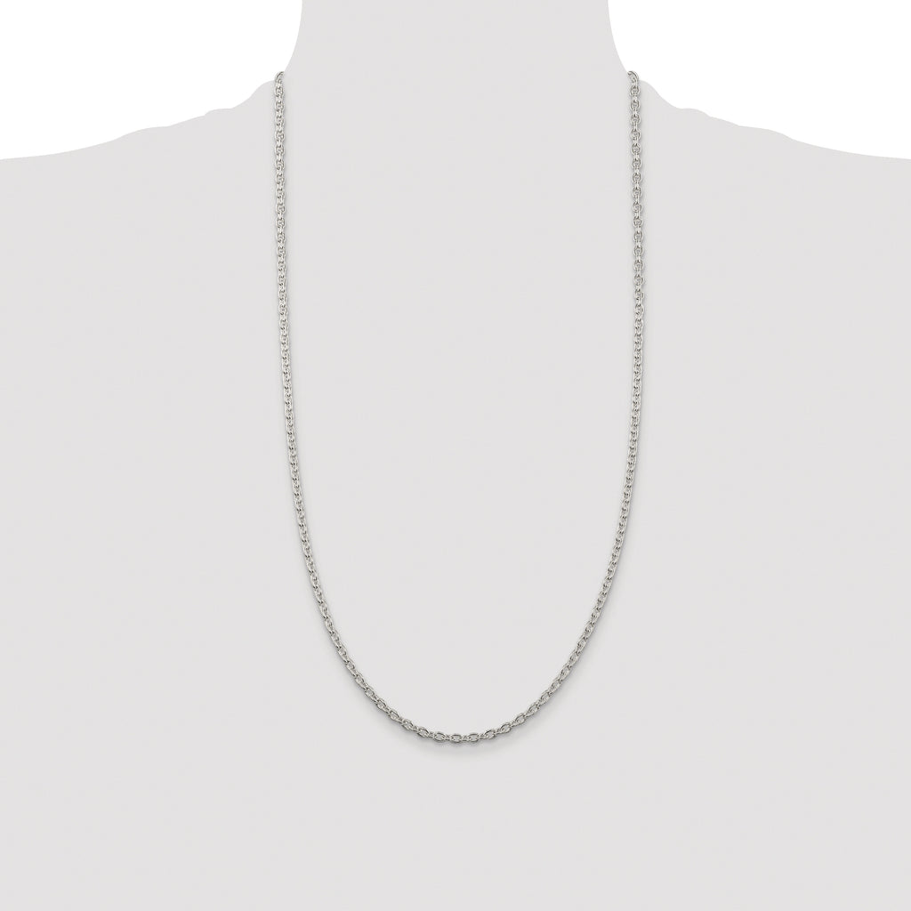 Sterling Silver Rhodium-plated 3.5mm Cable Chain
