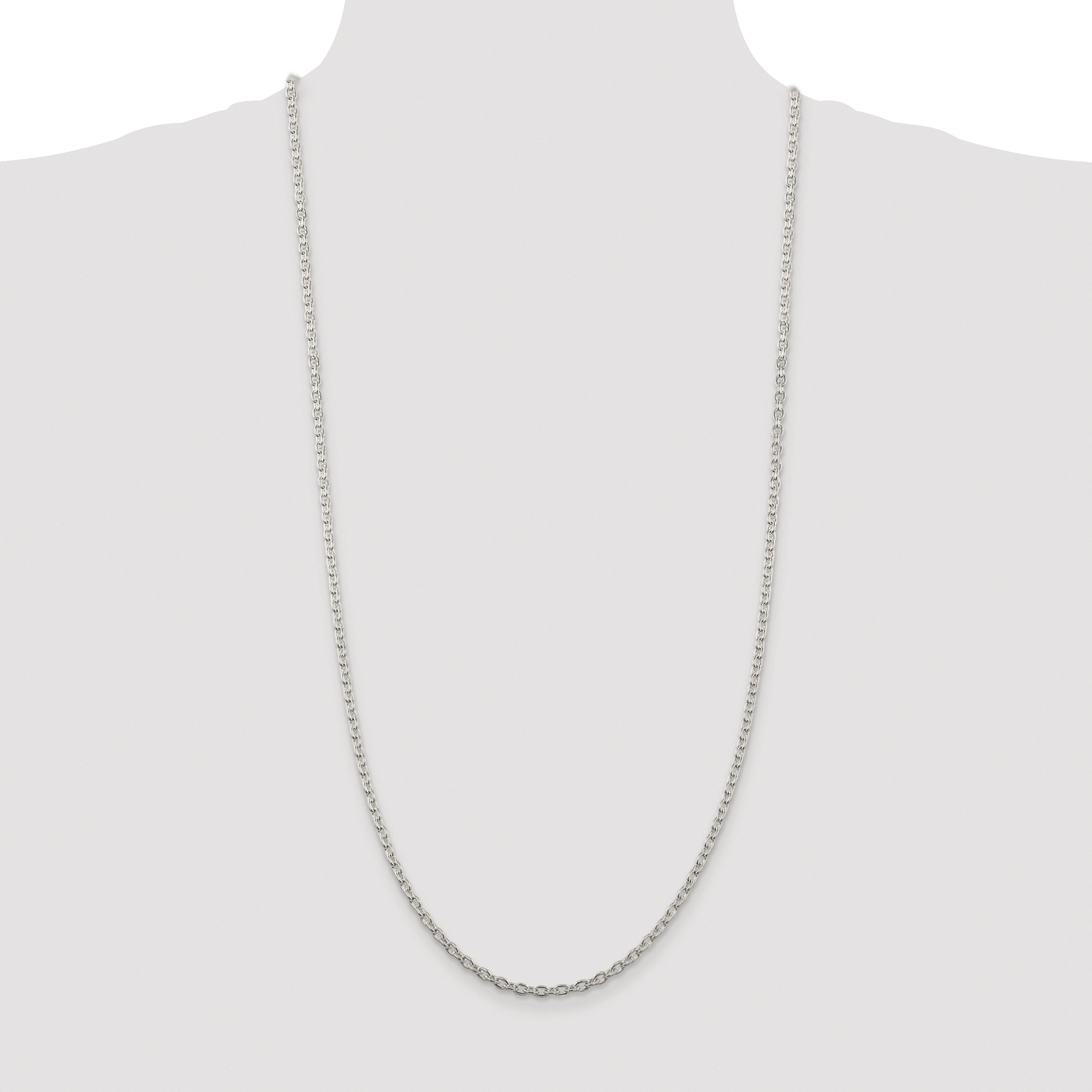 Sterling Silver Rhodium-plated 3.5mm Cable Chain