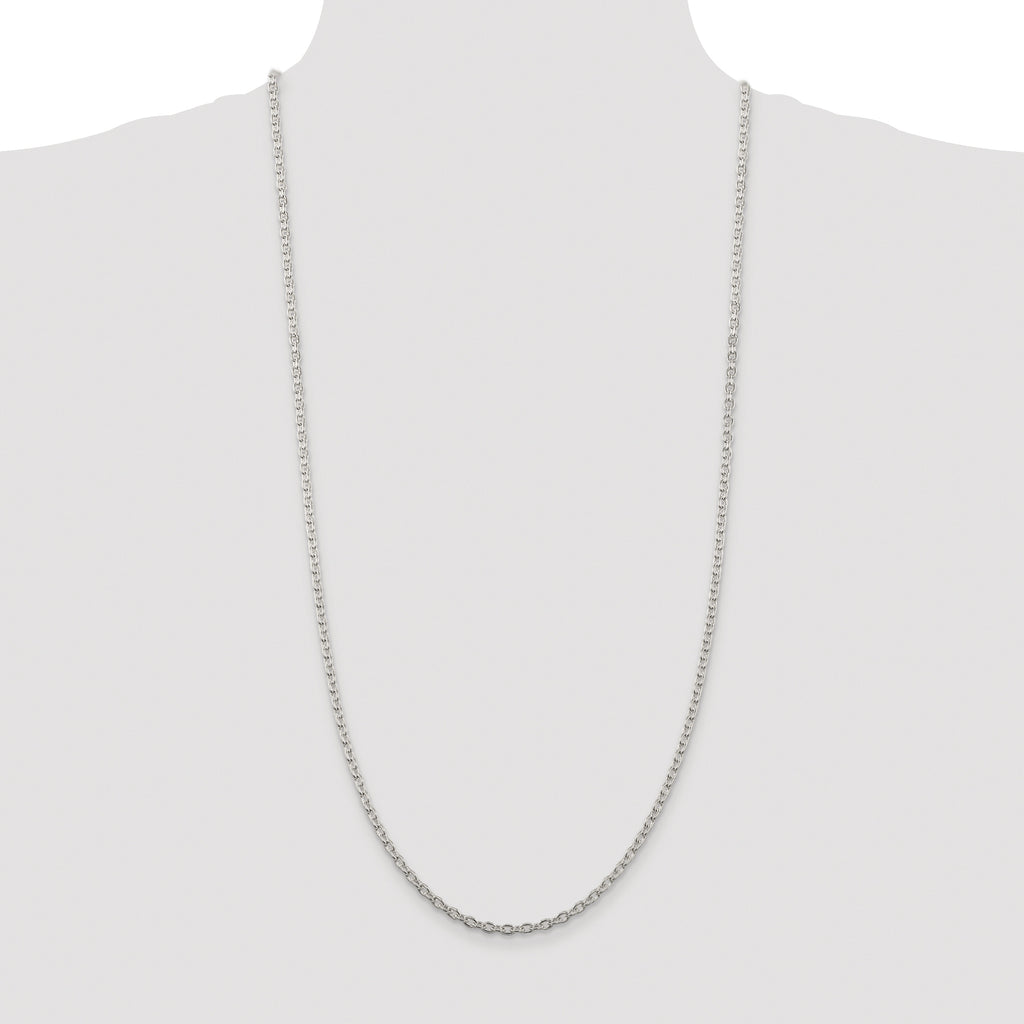 Sterling Silver Rhodium-plated 3.5mm Cable Chain