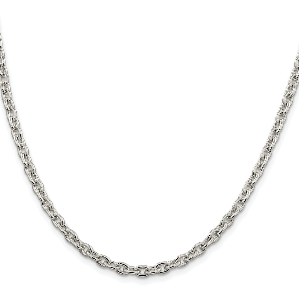 Sterling Silver Rhodium-Plated Cable Chain Necklace 4.5mm