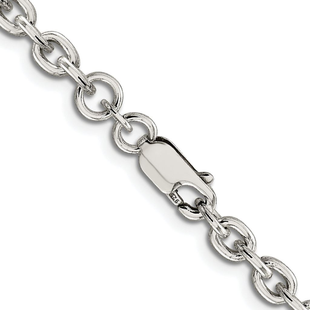 Sterling Silver Rhodium-Plated Cable Chain Necklace 4.5mm