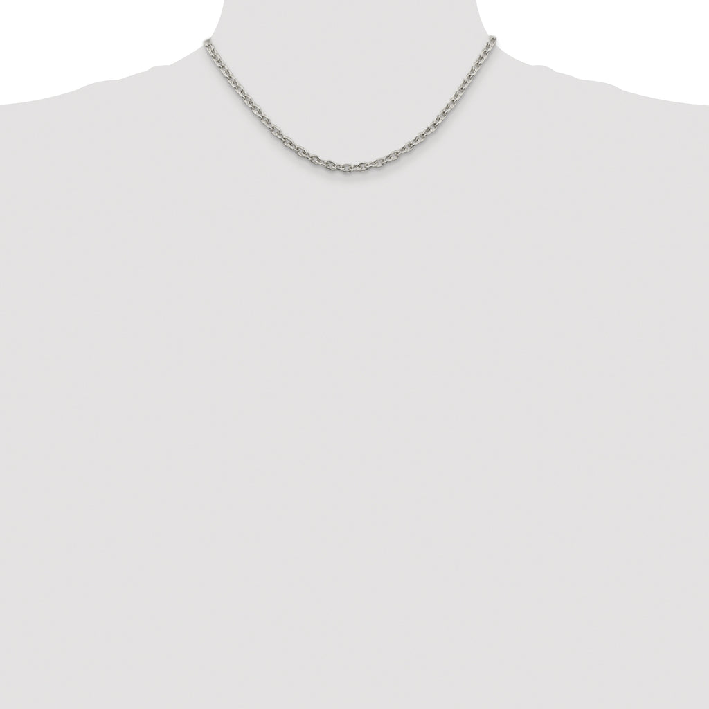 Sterling Silver Rhodium-Plated Cable Chain Necklace 4.5mm