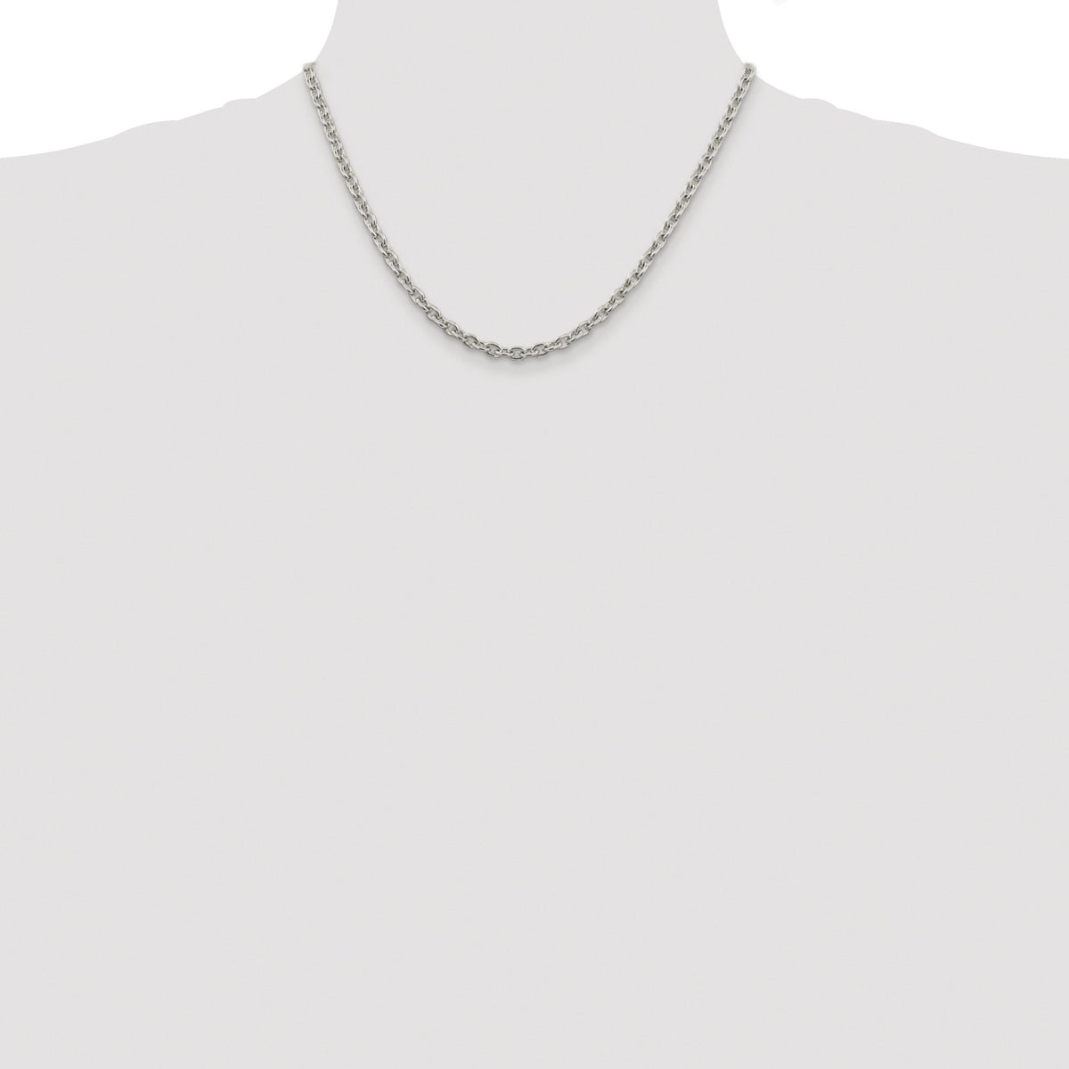 Rhodium-Plated Cable Chain in Sterling Silver, 4.5mm - Sophia Jewelers