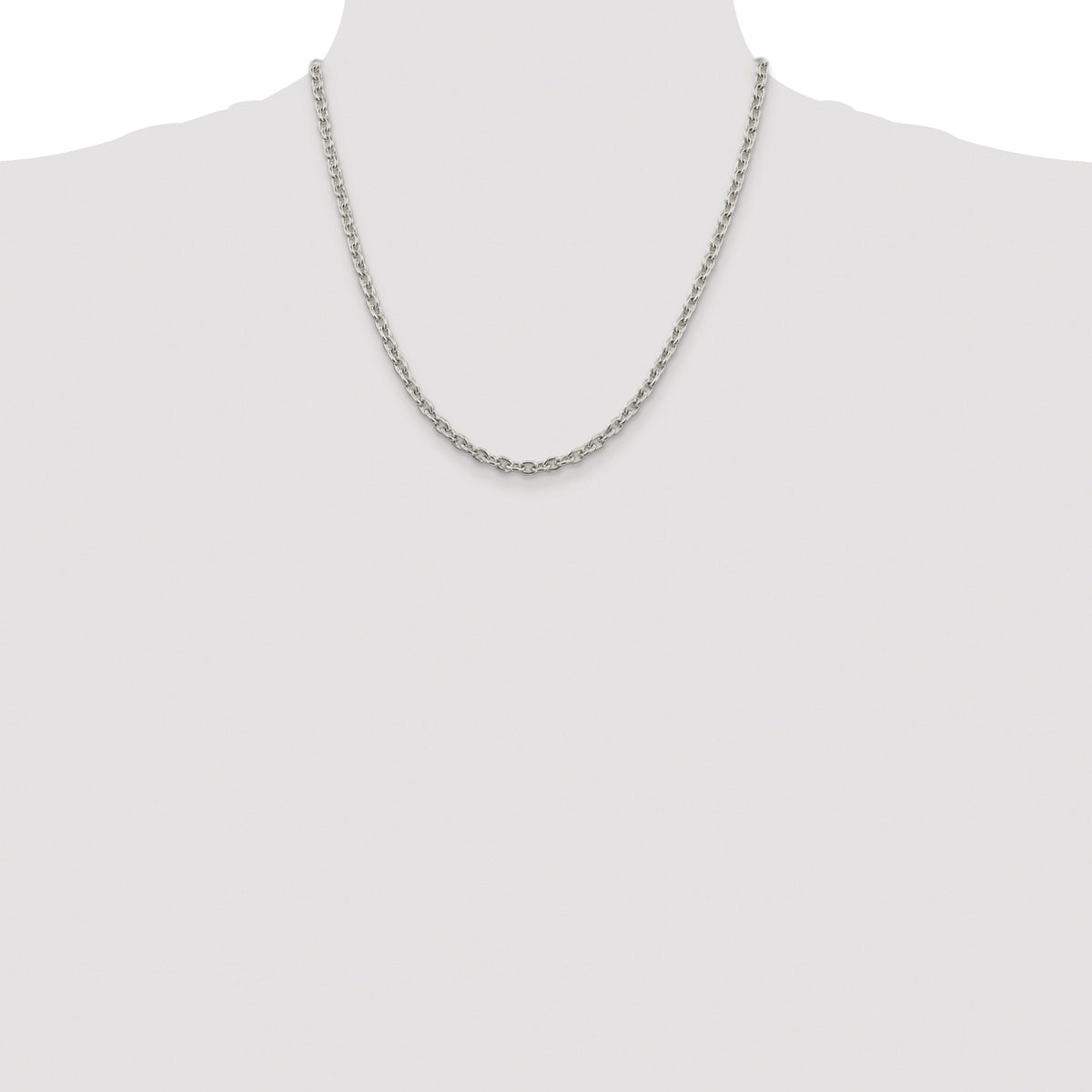 Rhodium-Plated Cable Chain in Sterling Silver, 4.5mm - Sophia Jewelers
