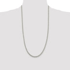 Rhodium-Plated Cable Chain in Sterling Silver, 4.5mm - Sophia Jewelers