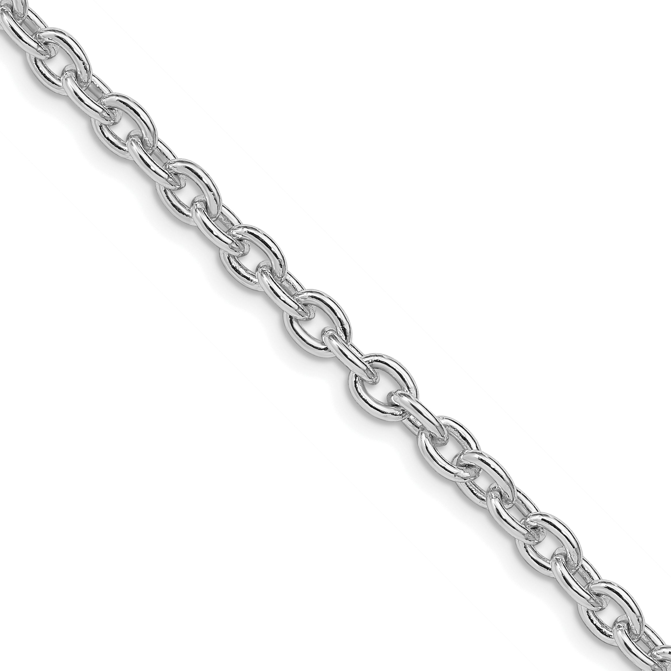 Sterling Silver Rhodium-Plated Cable Chain Necklace 4.5mm