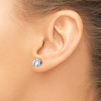 Lab-Created Ruby White Cubic Zirconia Stud Earrings in Sterling Silver, 6mm - Sophia Jewelers