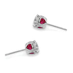 Lab-Created Ruby White Cubic Zirconia Stud Earrings in Sterling Silver, 6mm - Sophia Jewelers