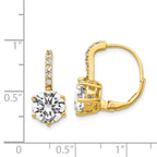 Cheryl M Sterling Silver Gold-plated Brilliant-cut CZ Leverback Earrings