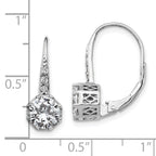 Cheryl M Sterling Silver Rhodium-plated Brilliant-cut CZ Leverback Earrings
