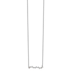 Cheryl M Sterling Silver Rhodium-plated Emerald-cut CZ Bar Necklace