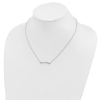 Cheryl M Sterling Silver Rhodium-plated Emerald-cut CZ Bar Necklace
