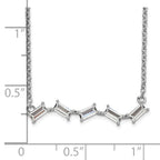 Cheryl M Sterling Silver Rhodium-plated Emerald-cut CZ Bar Necklace