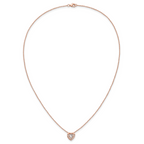 Cheryl M Sterling Silver Rose Gold-plated Polished Vibrant CZ Heart Necklace