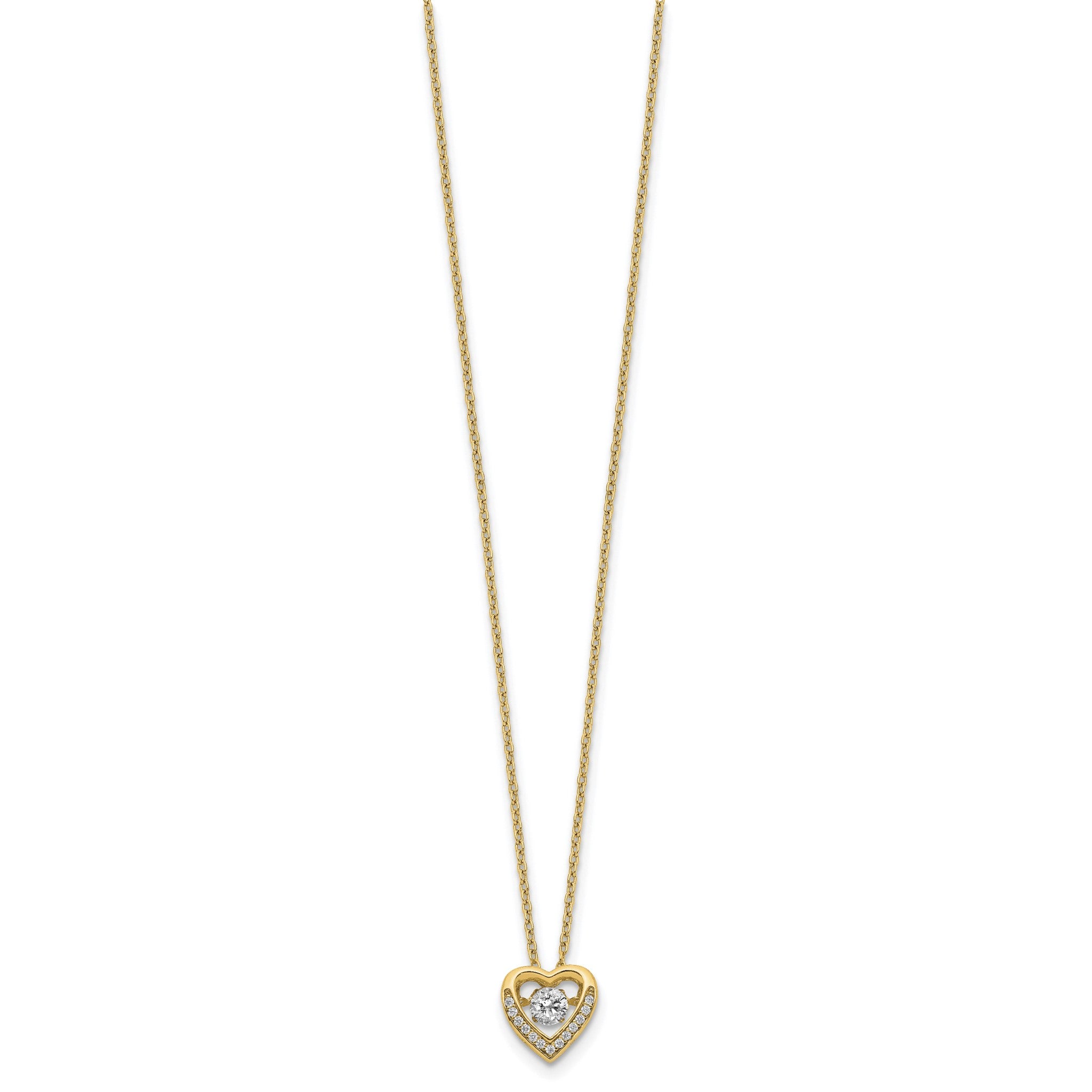 Vibrant Cubic Zirconia Heart Necklace in Gold-Plated Sterling Silver, 18 Inch Secondary image