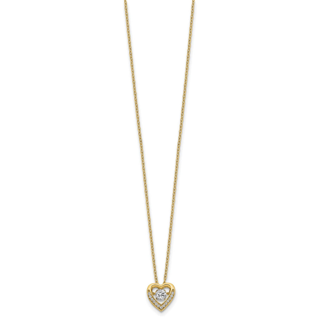 Vibrant Cubic Zirconia Heart Necklace in Gold-Plated Sterling Silver, 18 Inch - Sophia Jewelers