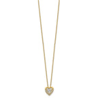 Vibrant Cubic Zirconia Heart Necklace in Gold-Plated Sterling Silver, 18 Inch - Sophia Jewelers