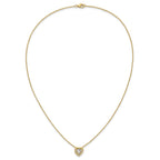 Vibrant Cubic Zirconia Heart Necklace in Gold-Plated Sterling Silver, 18 Inch - Sophia Jewelers
