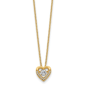 Vibrant Cubic Zirconia Heart Necklace in Gold-Plated Sterling Silver, 18 Inch - Sophia Jewelers