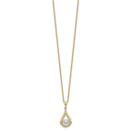 Cubic Zirconia Teardrop Necklace in Gold-Plated Sterling Silver, 4mm, 18 Inch - Sophia Jewelers