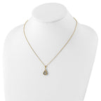 Cubic Zirconia Teardrop Necklace in Gold-Plated Sterling Silver, 4mm, 18 Inch - Sophia Jewelers