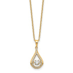 Cubic Zirconia Teardrop Necklace in Gold-Plated Sterling Silver, 4mm, 18 Inch - Sophia Jewelers