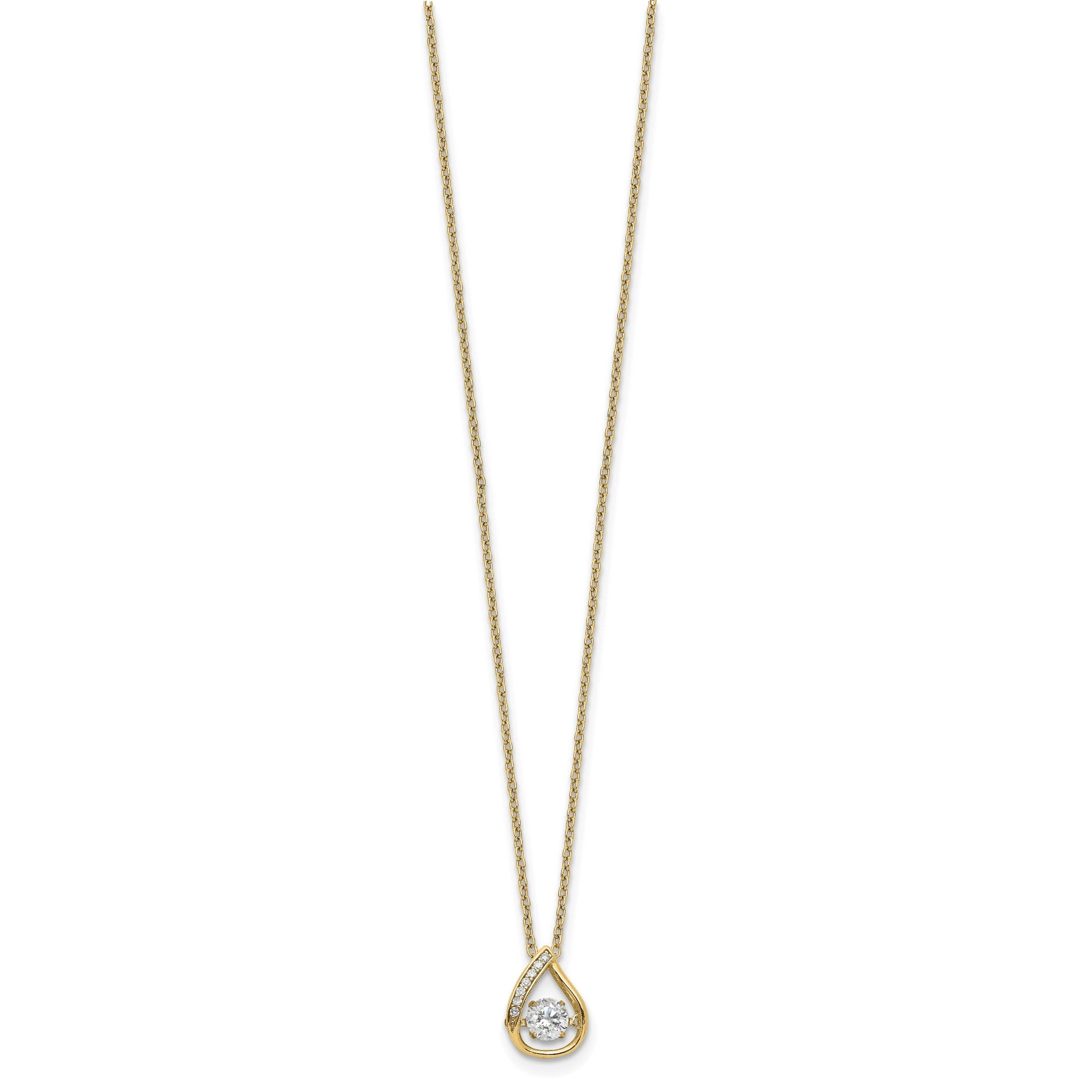 Cubic Zirconia Teardrop Necklace in Gold-Plated Sterling Silver, 4.5mm, 18 Inch Secondary image