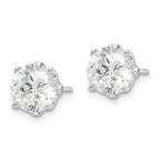 Cheryl M Sterling Silver Rhodium-plated Brilliant-cut CZ Stud Post Earrings