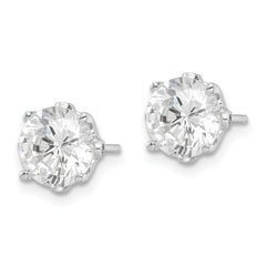 Cheryl M Sterling Silver Rhodium-plated Brilliant-cut CZ Stud Post Earrings
