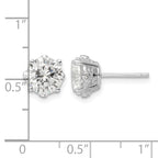 Brilliant-Cut Cubic Zirconia Stud Earrings in Sterling Silver, 8.9mm - Sophia Jewelers